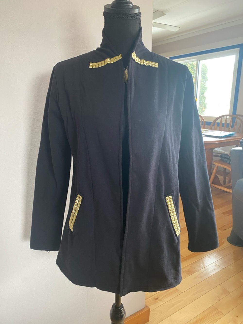 Joseph A Black Jacket with Gold Trim Accents